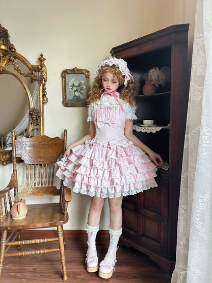 Nn Star - Half Sugar Ism - Sweet Lolita JSK Low Waist Dress With Tiered Hem