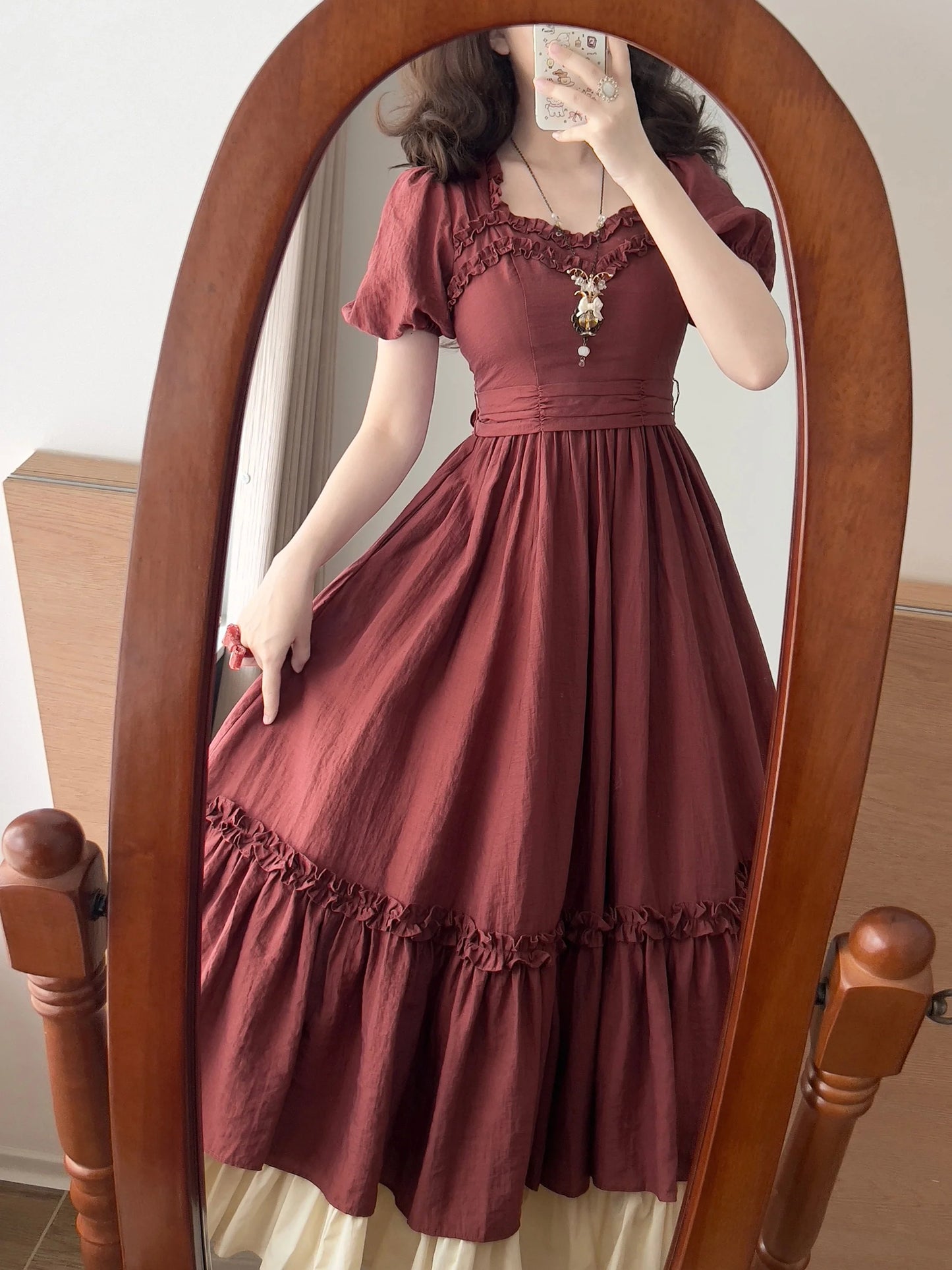 Forest Wardrobe - Forest Pastoral - Elegant Lolita Square Neck Long OP