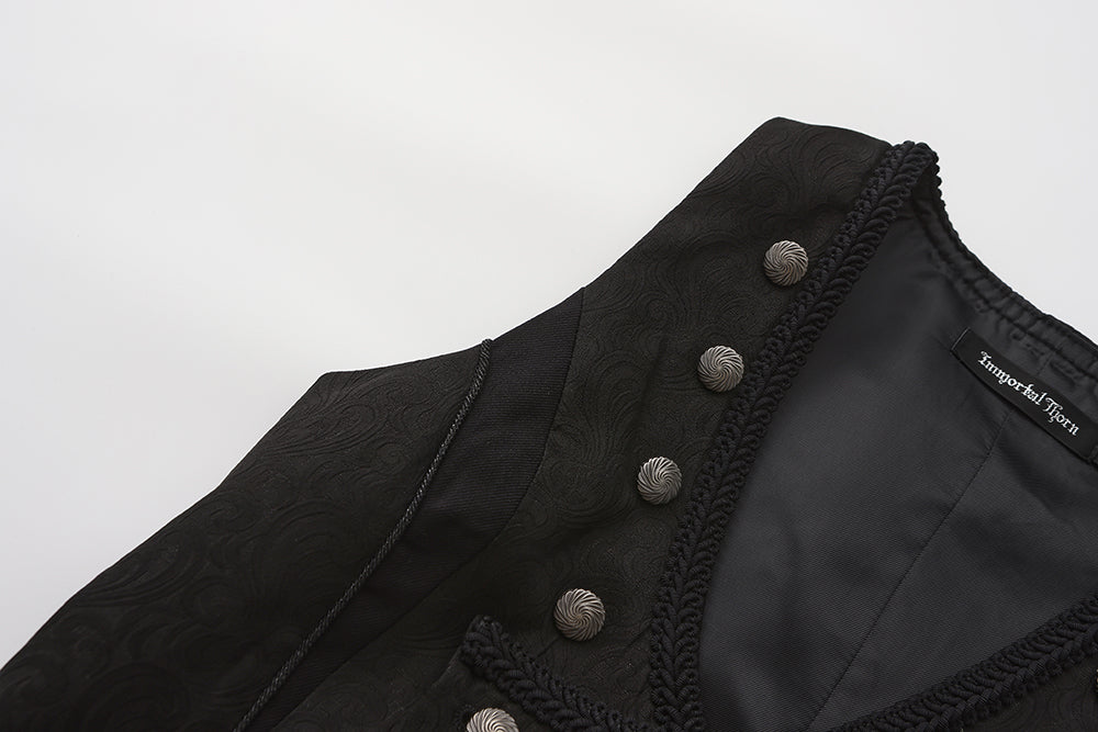 Immortal Thorn - Subtle Prejudice - Ouji Lolita Long Coat Hight-Low Hem with a Back Bow