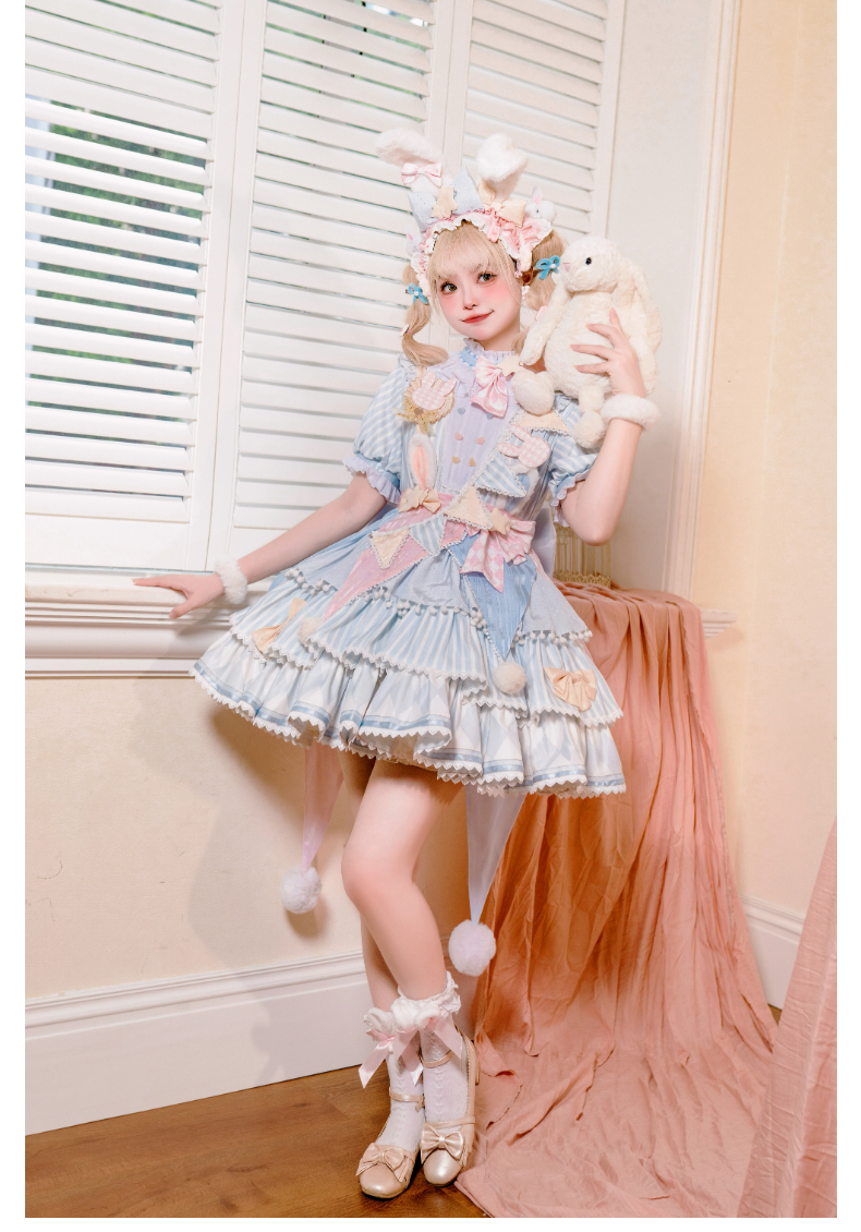 Forest Fluorescent Carps - Ouji Lolita Suit Circus Prince Shorts and OP Dress
