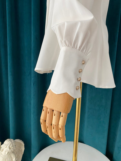 Little Dipper - Elegant Lolita Mutton Sleeve Stand Collar Blouse