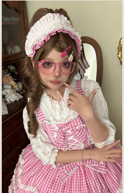 TaTaTa Lolita - Plaid Baileys - Old School Lolita Pink Plaid JSK