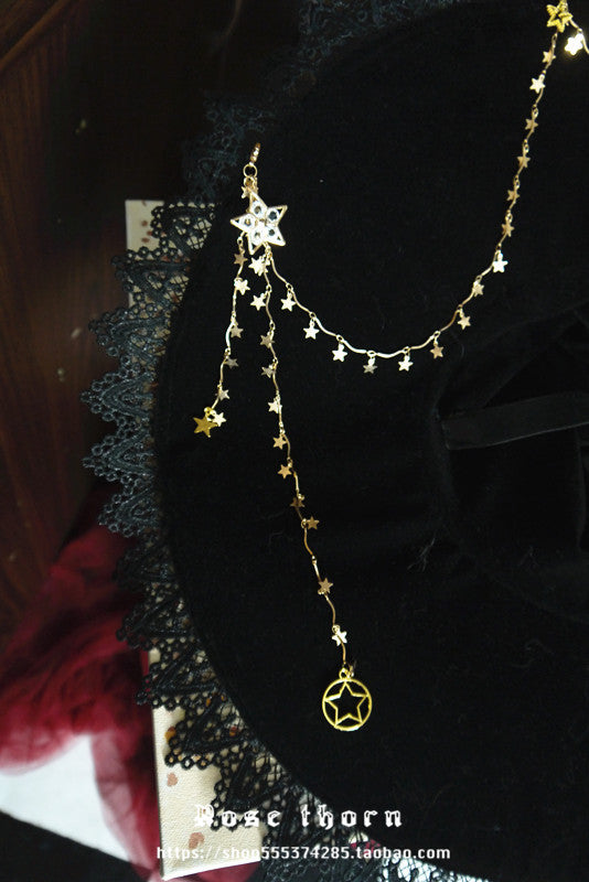 Rose Thorn - Twinkle Veil Lolita Halloween Witch Hat