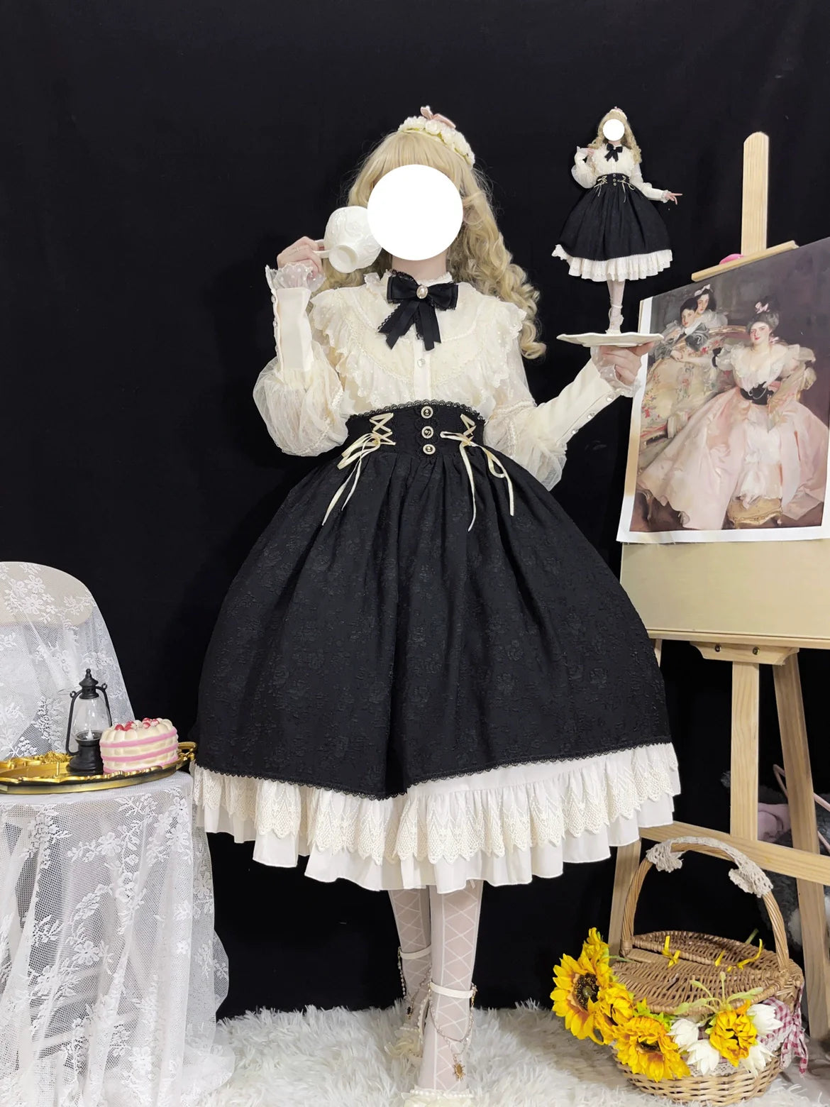 DMFS Lolita - The Heart of the Rose - Elegant Retro Lolita Skirt High Waist SK Blouse