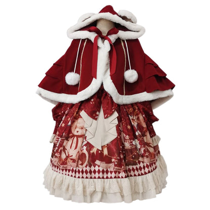 Your Princess - Bear Gift - Kawaii Lolita Christmas Dress and Cape