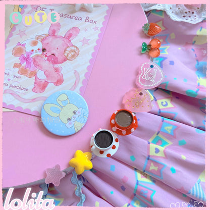 Kawaii Cake Heart Star Strawberry Lolita Rings