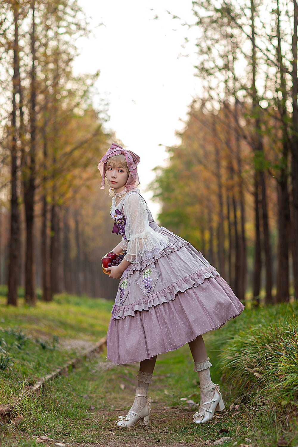 Infanta - Grape Manor - Country Lolita JSK Suit with Grape Embroidery