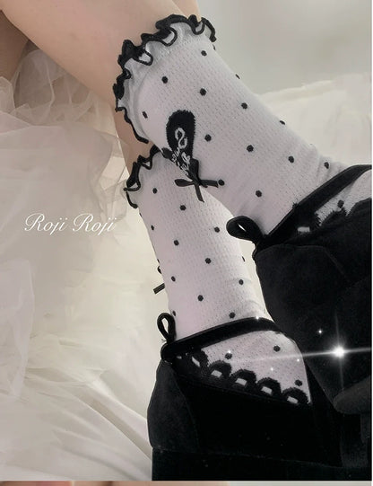 Roji Roji - Sweet Lolita Socks Cute Lolita Short Socks With Polka Dot