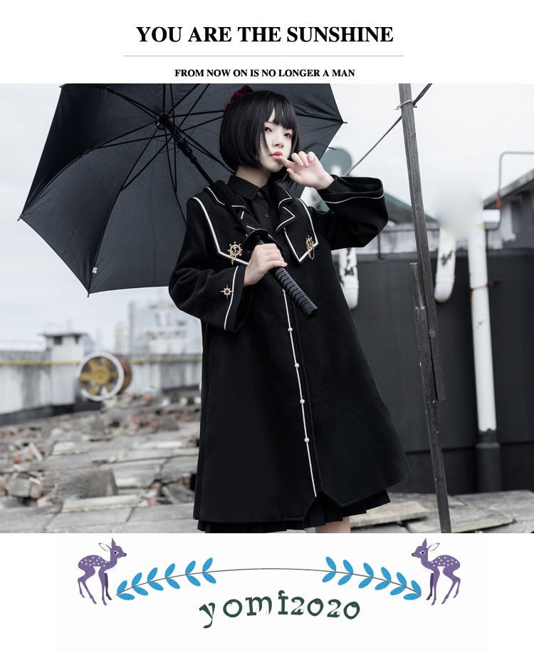 Eieyomi - Dark-themed Gothic Lolita Thick Coat