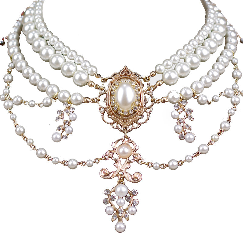 Rose of Sharon - Baroque Layered Pearl Lolita Necklace