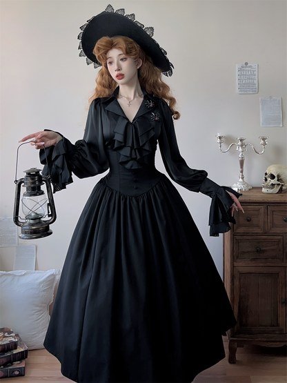 Muppet Mind Ben - Dream - Ouji Lolita Blouse Elegant V-neck Swallowtail Hem Shirt