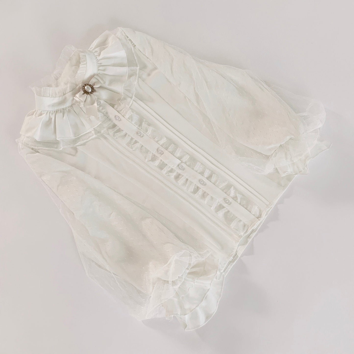 Kencrlo - Dim Moonlight - Classic Lolita Chiffon Yarn Inner Blouse