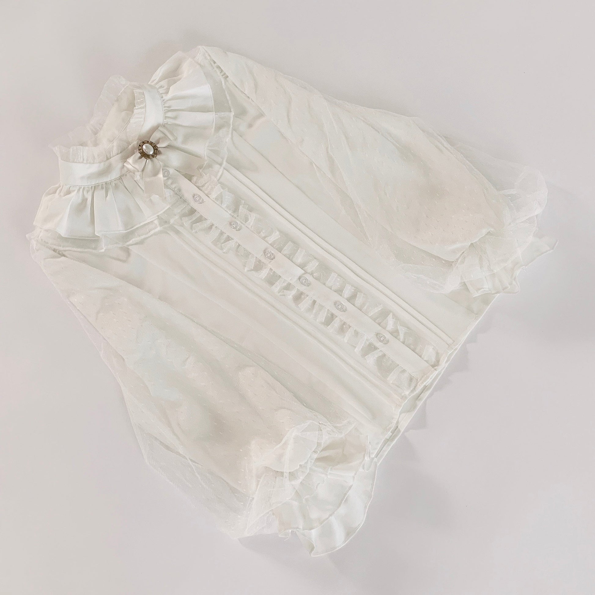 Kencrlo - Dim Moonlight - Classic Lolita Chiffon Yarn Inner Blouse