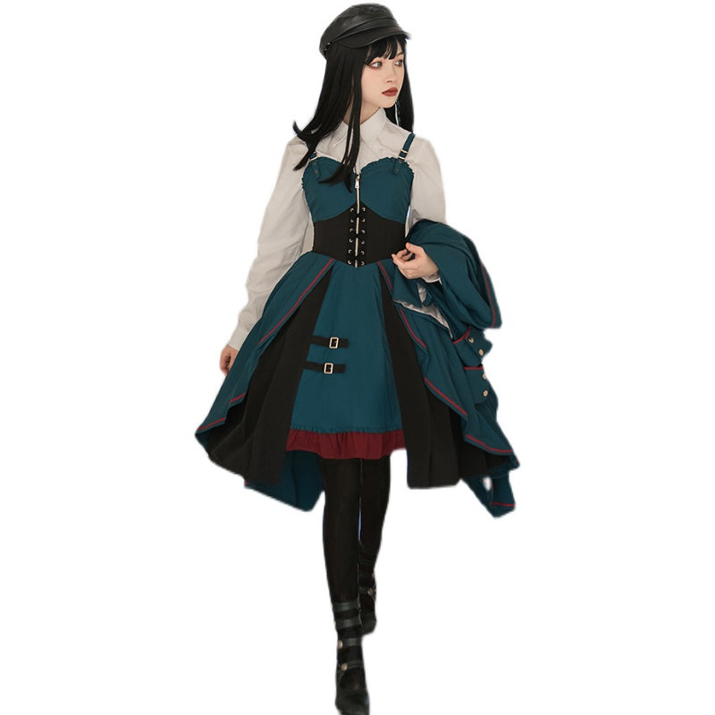 Cyan Lolita - Dwanguard - Military Lolita JSK and Jacket