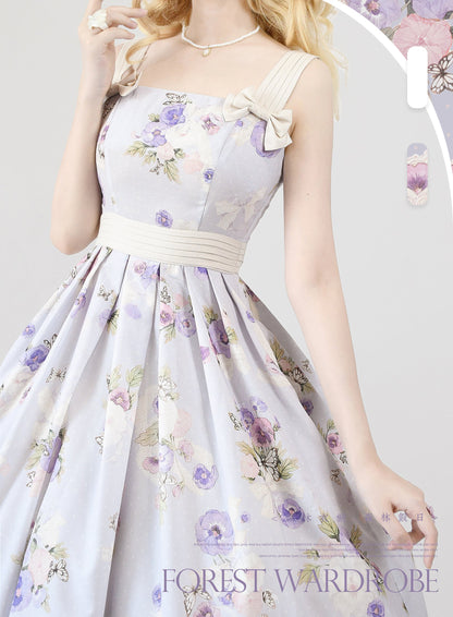 Forest Wardrobe - Forest Holiday - Elegant Lolita Foral Print JSK Dress Multicolors