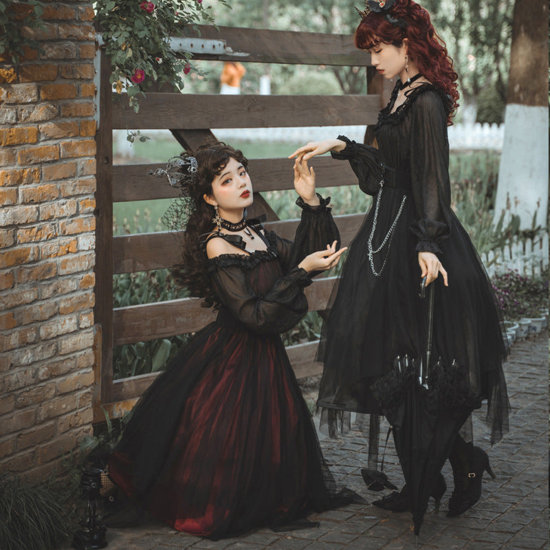 Cornfield Lolita - The Girl Assassin - Halloween Gothic Lolita Irregularly Hemline Dress