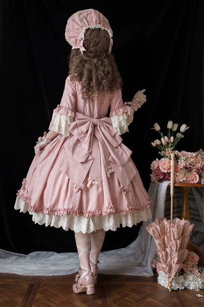 Miss Point - Lilyka Garden - Classic Lolita OP Dress Set Elegant Floral Wall Princess Sleeve