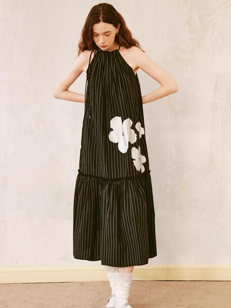 Halter neck A-line long skirt【s0000007595】