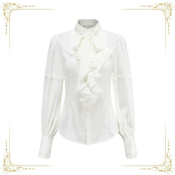 Immortal Thorn - Endless Promises - Vintage Ouji Lolita Shirt with Ruffle and Jabot Collar
