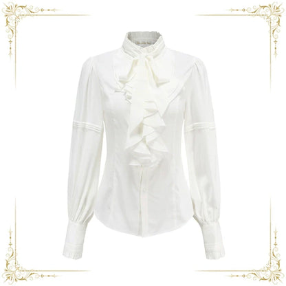 Immortal Thorn - Endless Promises - Vintage Ouji Lolita Shirt with Ruffle and Jabot Collar