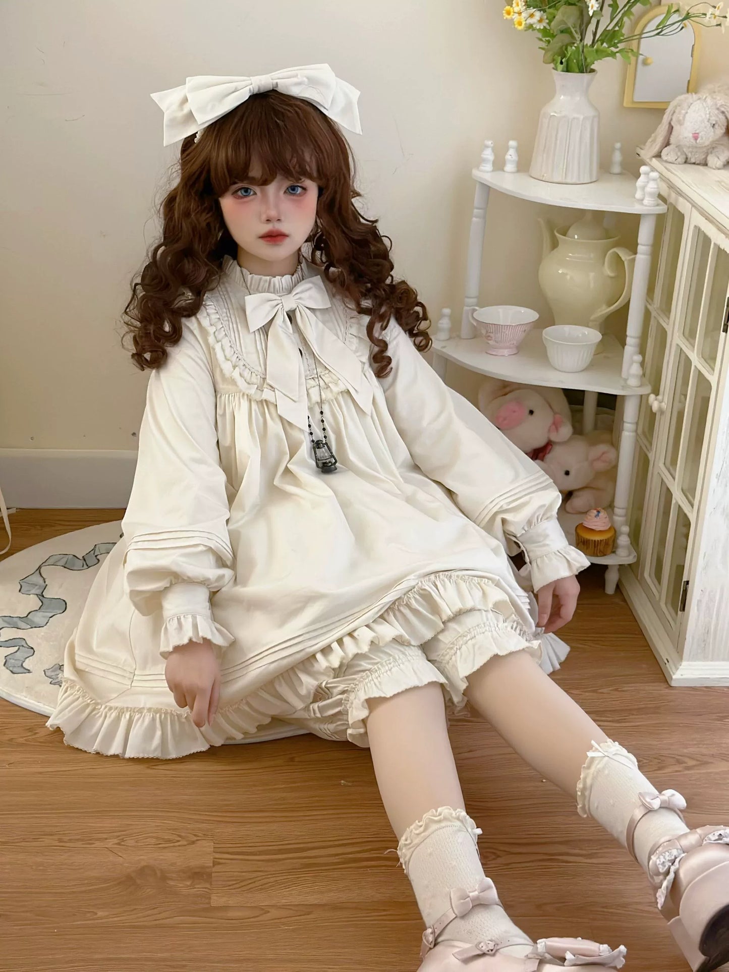 Uncle's Workshop - Lullaby - Cotton Lolita OP Dress Kawaii Lolita Bloomers