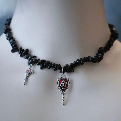 Strange Sugar - Handmade Gothic Lolita Choker, Multiple Pendant