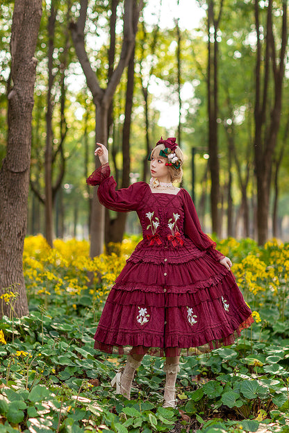Infanta - Melaleuca Lily - Embroidery Country Lolita Blouse and Skirt