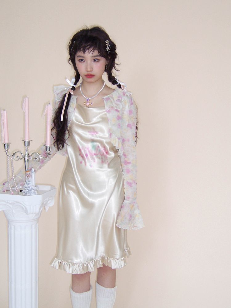 Chandelier print suspender dress【s0000001545】