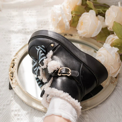 Beauty Bunny - Milk Bear - Winter Lolita Shoes Thick Sole Fleece Snow Boots
