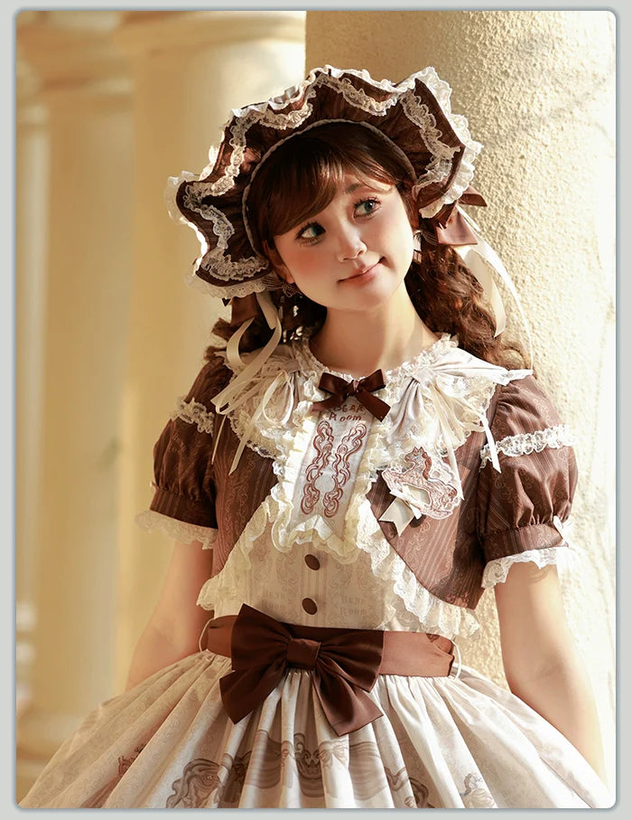 Alice Girl - Sea Salt Fairytale - Sweet Doll-like Lolita OP Animal Printed Lolita Dress