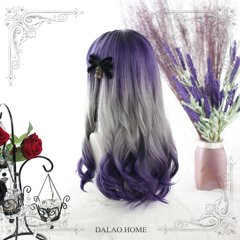 Dalao Home - Grape Soda - Gradient Purple Lolita Wig With Big Waves