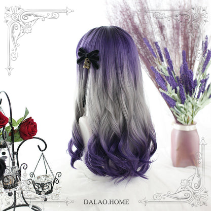 Dalao Home - Grape Soda - Gradient Purple Lolita Wig With Big Waves