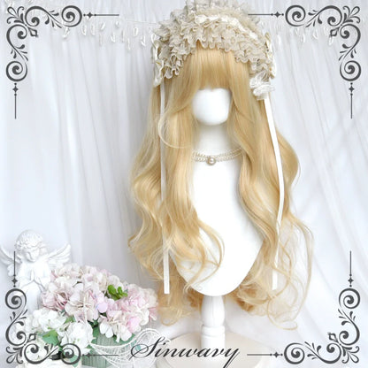 Sinwavy - Elegant Lolita Platinum Wig Long Curly Layered Wig