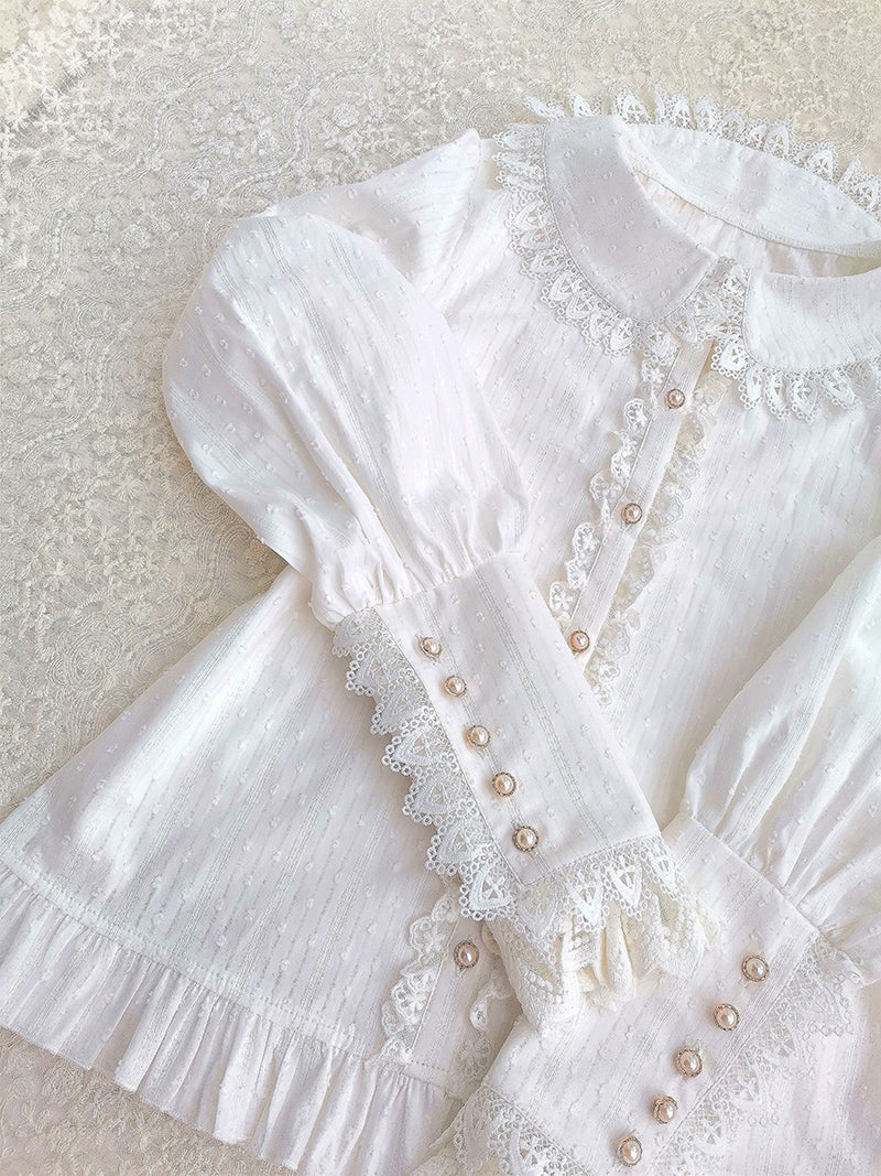 Yilia - Sweet Lolita Peter Pan Collar Cotton Blouse