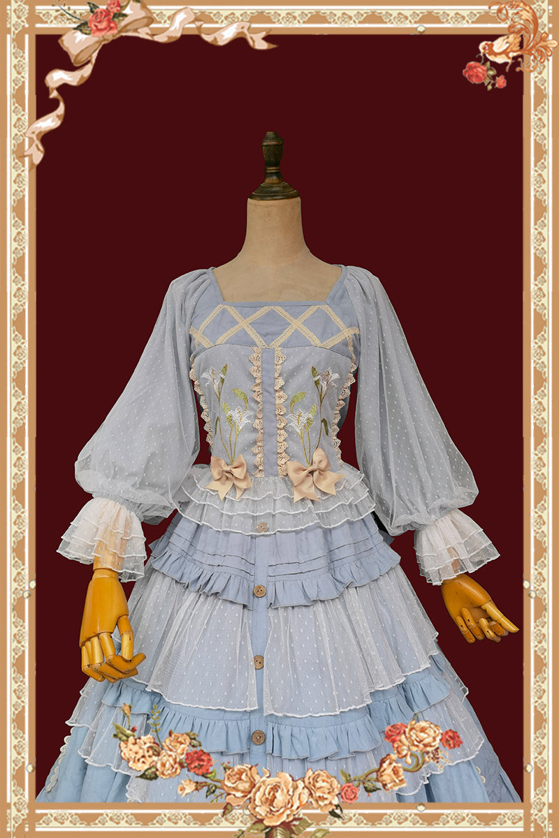 Infanta - Melaleuca Lily - Embroidery Country Lolita Blouse and Skirt