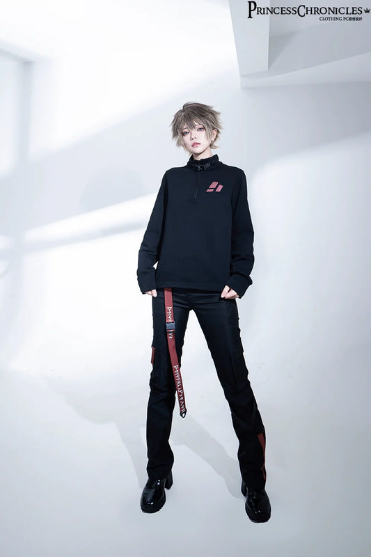 Princess Chronicles - Nameless Blade - Waste Soil Ouji Lolita Slim Black Pants