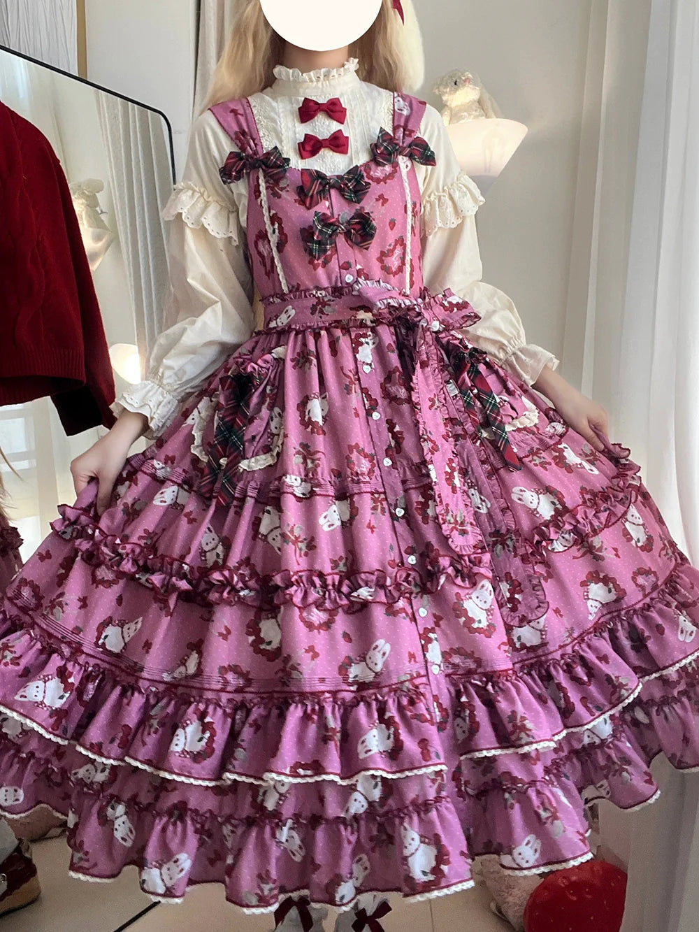 Miss Point - Forest Berry Bunny - Sweet Lolita JSK Elegant Bunny Print Dress