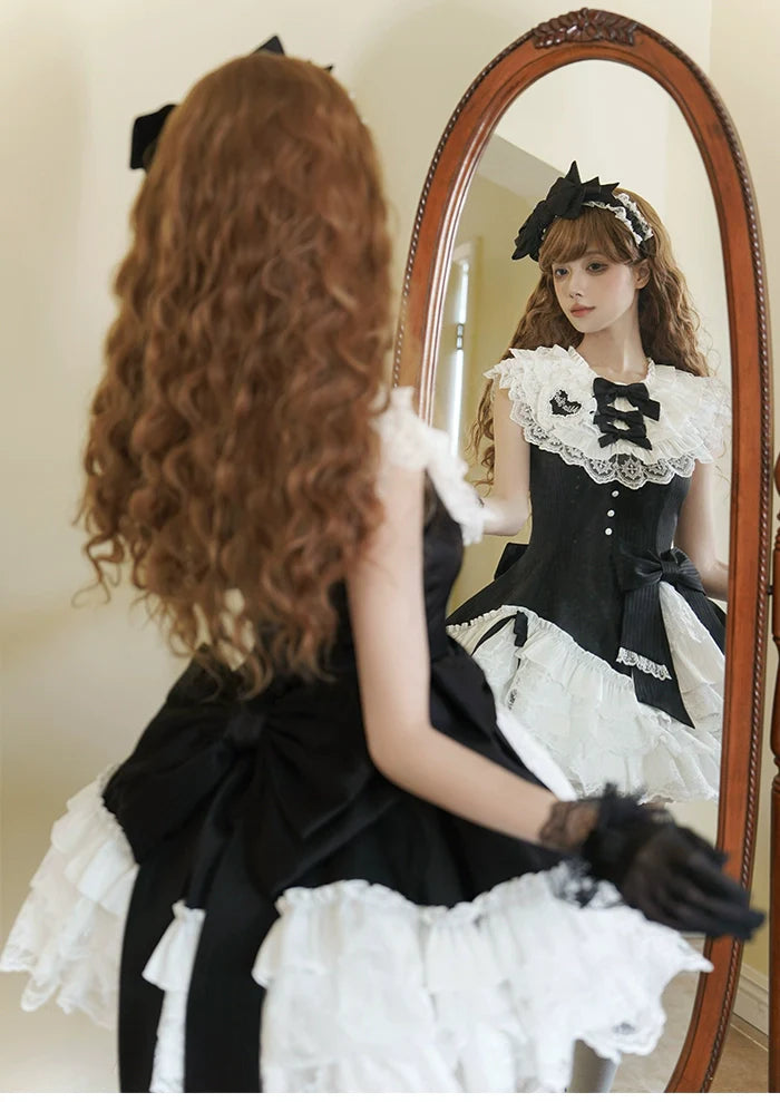 Alice Girl - Arrogant Miss - Sweet Lolita Jumper Dress with Tiered Lace Dress