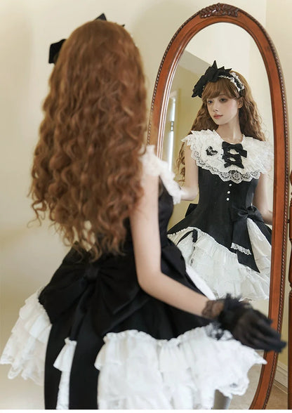 Alice Girl - Arrogant Miss - Sweet Lolita Jumper Dress with Tiered Lace Dress