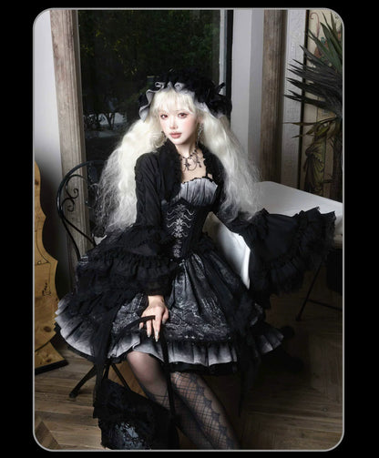 Susin Lolita - Bone-Eroded Butterfly - Gothic Lolita JSK & SK Set