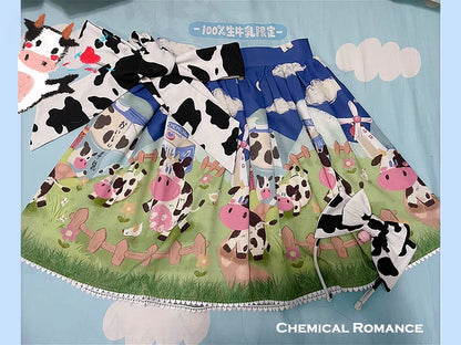 Chemical Romance - Sweetheart Farm - Sweet Lolita SK Cow Print Lolita Dress