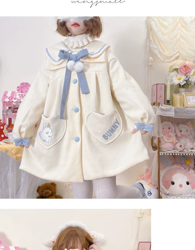 Niu Niu - Plus Size Lolita Coat Woolen Winter Lolita Overcoat