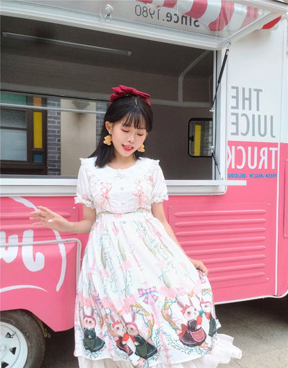 Niu Niu - Picnic Bunny Girl - Plus Size Lolita JSK Short Sleeve OP Dress