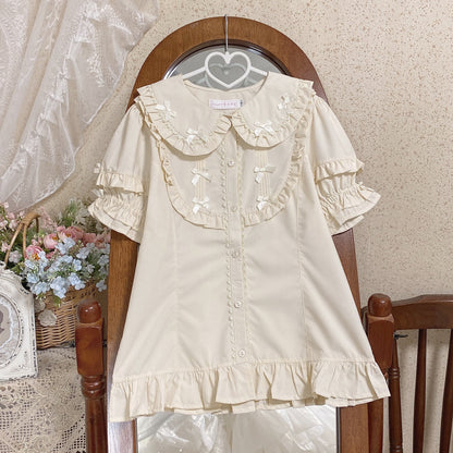MIST - Creamy Condensed Milk - Kawaii Lolita Shirt Soft Girl Short-sleeved
