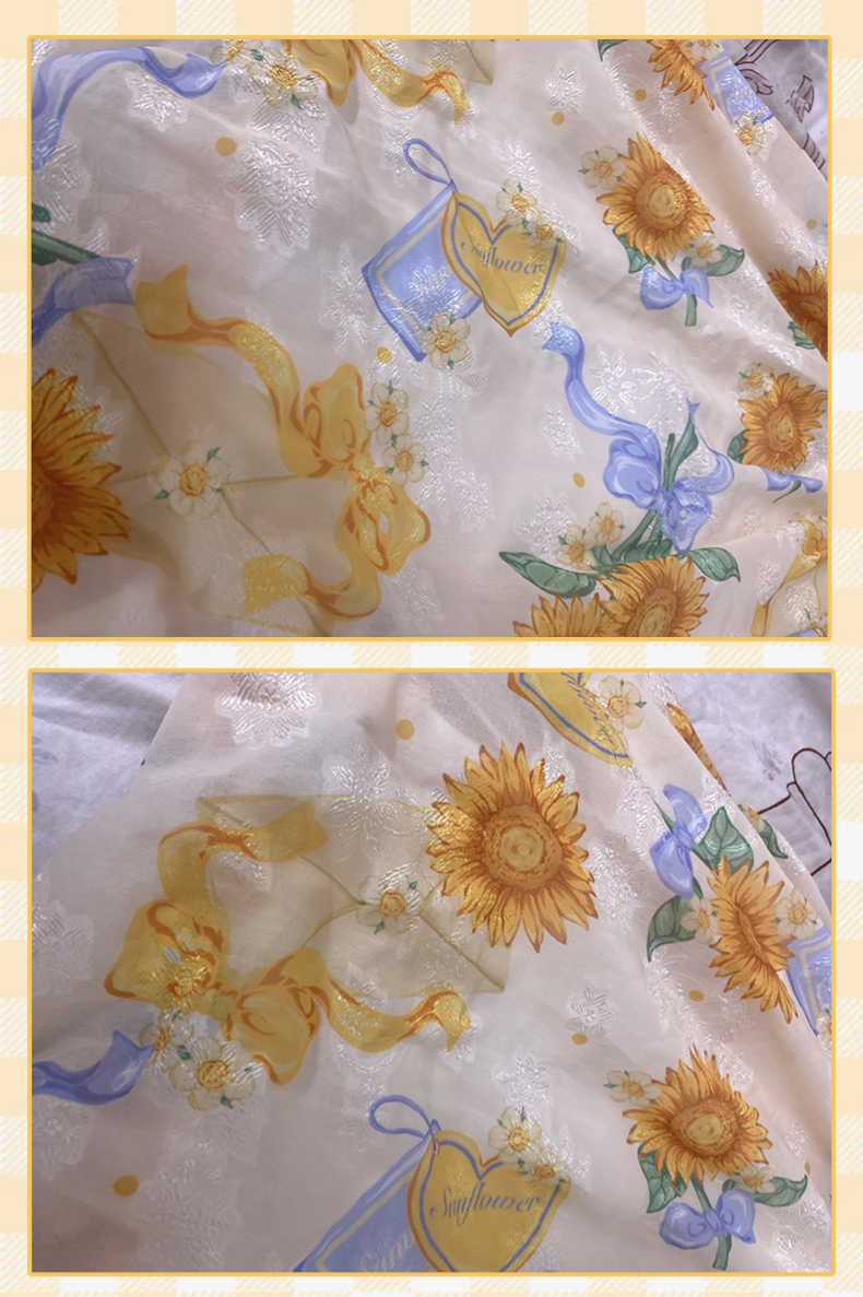 Akiyama Future Studio - Sunflower Print Lolita JSK Dress in Breathable Light Fabric