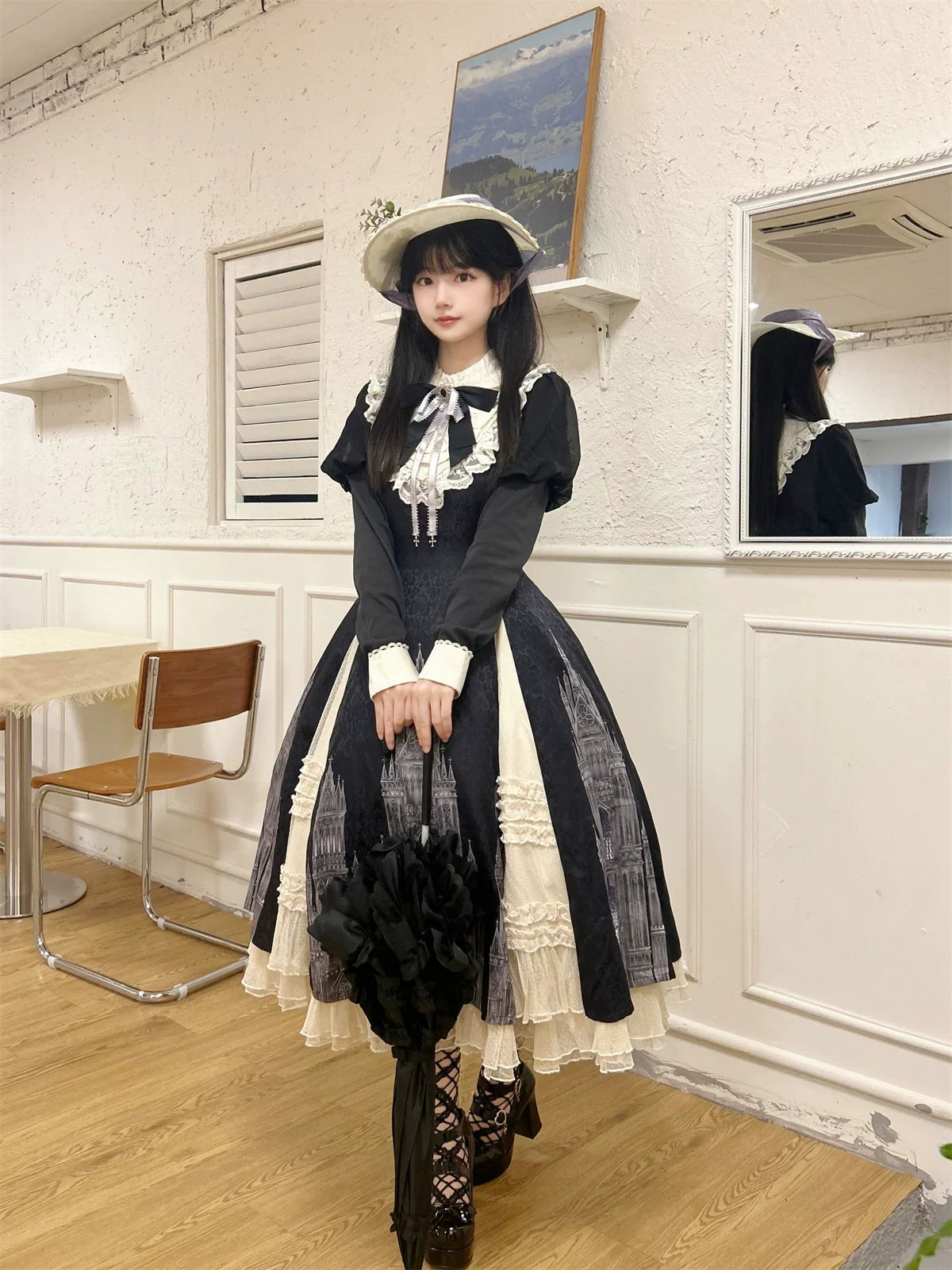 Letters from Unknown Star - Church Bell - Elegant Lolita OP Dress Long Sleeve Spring Autumn