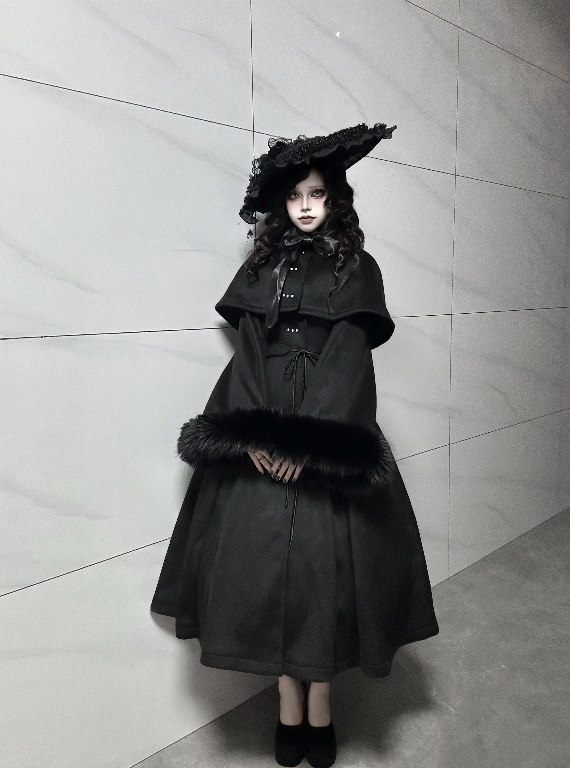 The Original Witch - Silent Hill - Winter Long Gothic Lolita Coat, Detachable Cape