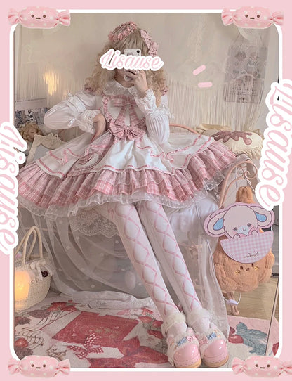 Half Sweet Lolita - Sweetheart Rescue - Sweet Lolita Dress Pink Lolita JSK Dress