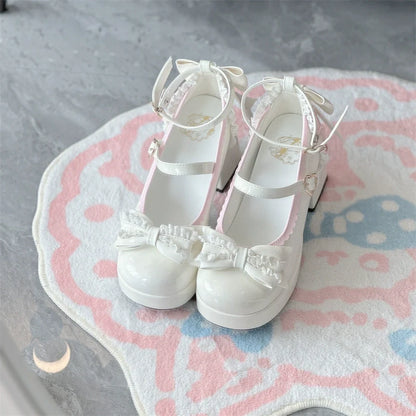 Jiangjiang Biscuit - Elegant Lolita High Heel Shoes Round Toe Low Cut
