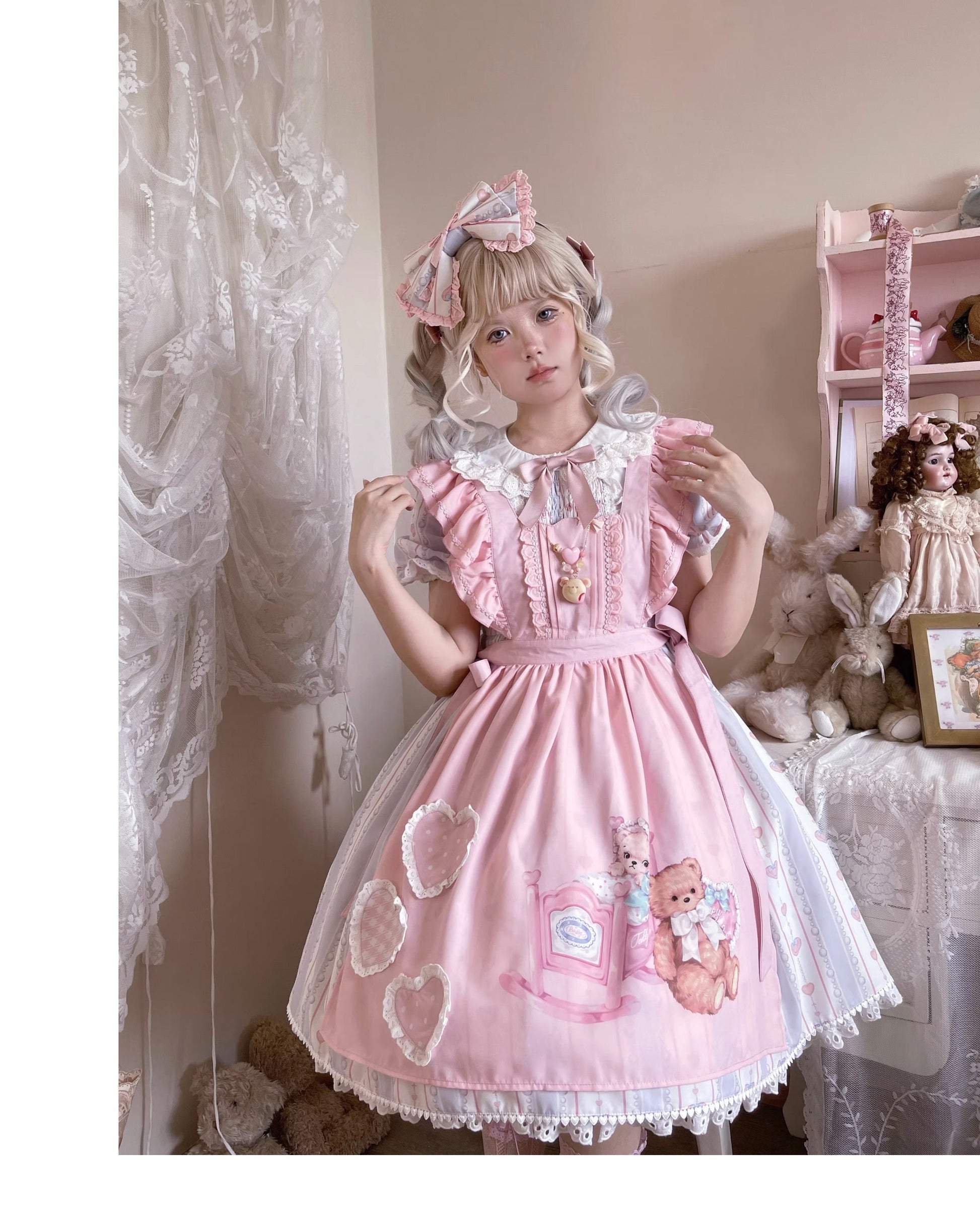 Eternity Spring - Barbie Bear - Sweet Lolita Bear Print JSK and OP